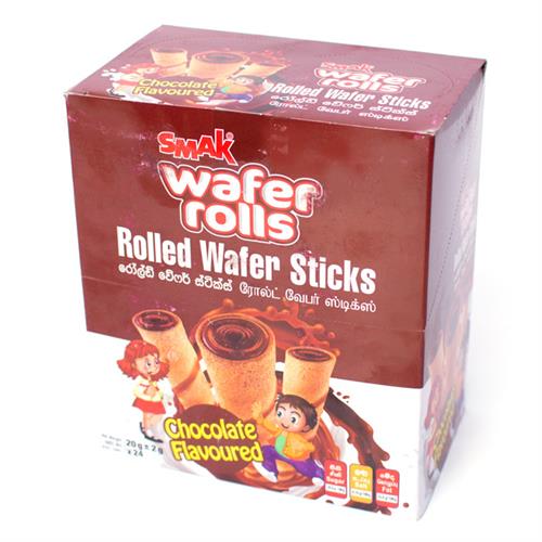 Smak Wafer Rolls Chocolate Flavoured- 24 Pcs