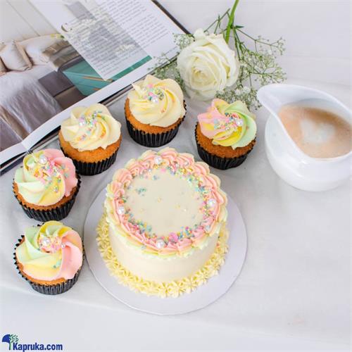 Sweet Ribboned Surprise - Ribbon Mini , Bento Cake With Cupcakes