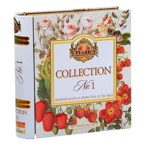 BASILUR TEA BOOK- T.CADDY- FLBT/FLGT/Figt- foil env- collection no.1 assorted-(1.5g x 16 en and 2g x 16 en)-(70333- 00 )