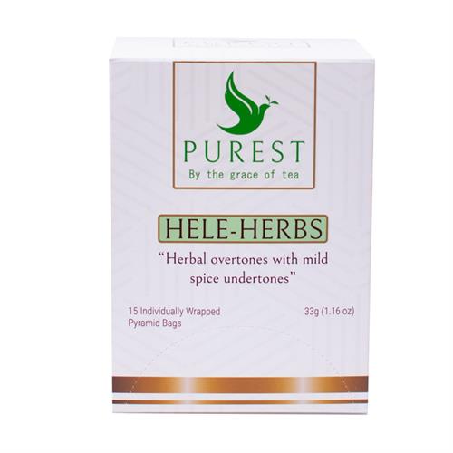 Purest hele- herbs 2.2g x 15 pyramid tea bags (33g /1.16oz)