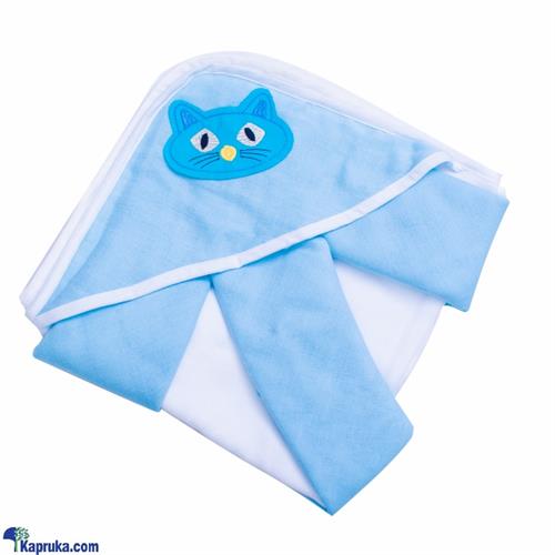 Kitty Theme Towel And Nappies - New Born 4pcs Washable Nappy - Baby Hooded Bath Towel Blue