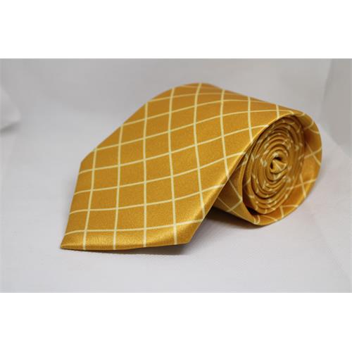 Diamond Patterned Tie In Mustard