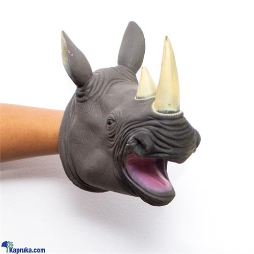 Rhino Head Gloves Soft Natural Latex Rubber Animal Hand Puppet Set For Kids Role Play