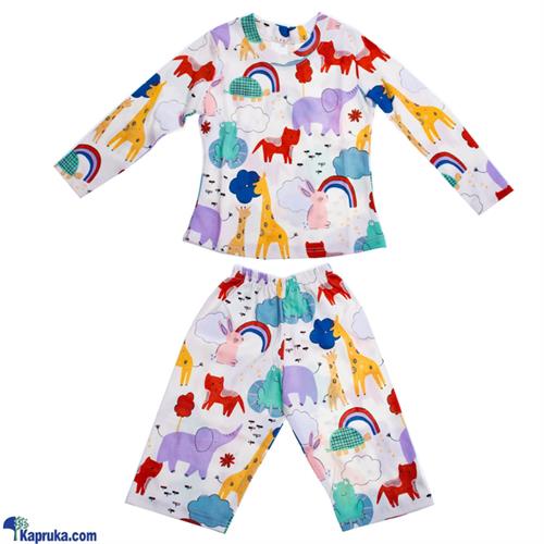 Wild Animal Lond Sleeve Kids Pijama Set