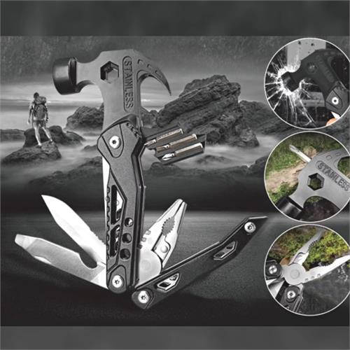 12- In- 1 Multifunctional Hammer Tool- Camping Survival Gear Cool - Gadgets For Hiking Outdoor