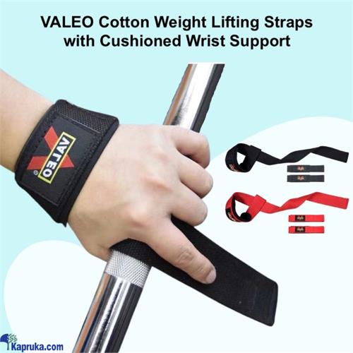 Valeo Padded Cotton Lifting Straps With Cushioned Wrist Support Gym Band Strap For Weight Lifting