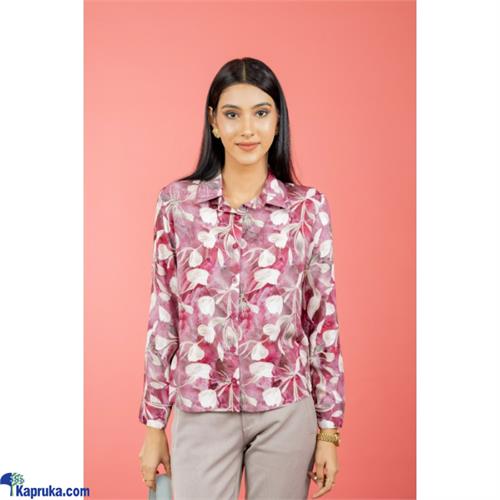 Burgundy Blossom Formal Long Sleeve Top