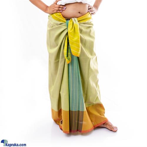 Dark green and light geen mixed handloom ladies sarong/Lungie- srg/LAD/BOR/B02