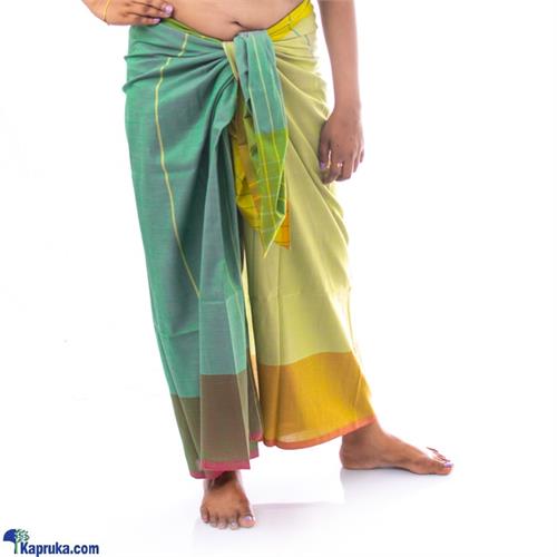 Handloom ladies sarong dark green and light green/Lungie- srg/LAD/BOR/B05