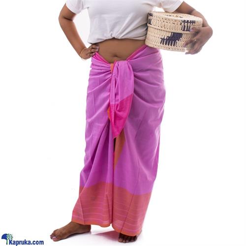 Handloom ladies sarong pink and purple/Lungie- srg/LAD/BOR/B01