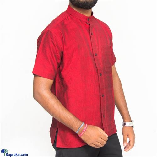 Homins Handloom Short Sleeve Red Shirt Medium