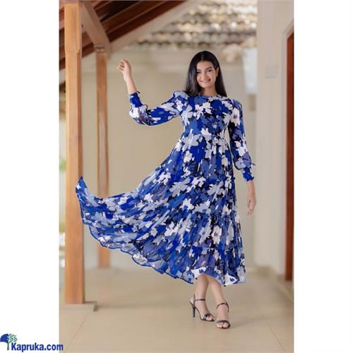 Rosemary O Neck Puff Longe Sleeve Tiered Maxi Dress