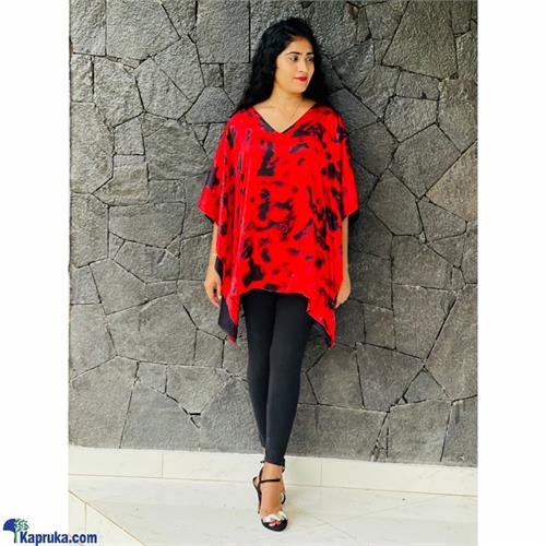 Satin Silk Red And Black Kaftan Top