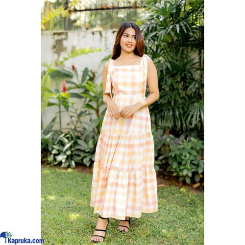 Sunset Gingham Strap Maxi Dress