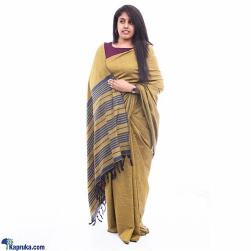 Blue And Gold Mixed Handloom Saree