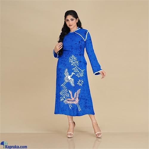 Blue Flamingo Rayon Batik Long Dress
