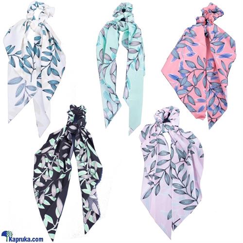 Floral Hair Ribbon Ties, Scrunchie Ponytail With Tail Floral Printed Long Bow Knotted Fashion For Girls