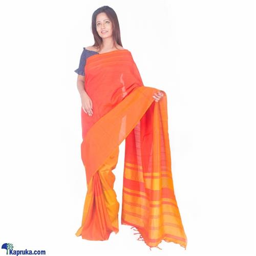 Orange And Yellow Rayon Saree