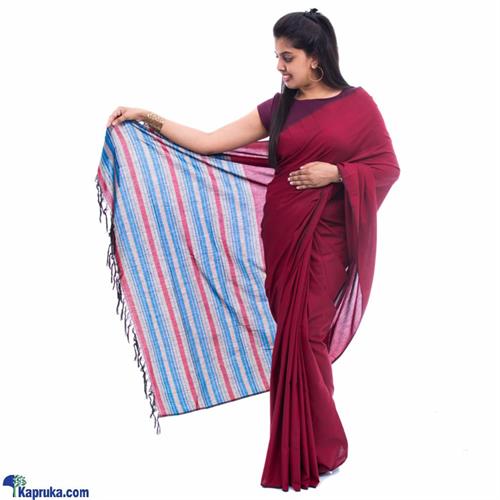 Red And Blue Mixed Saree