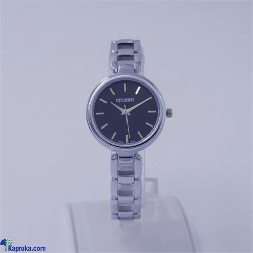 Citizen Ladies Silver Colour Watch With A Blackish Dial