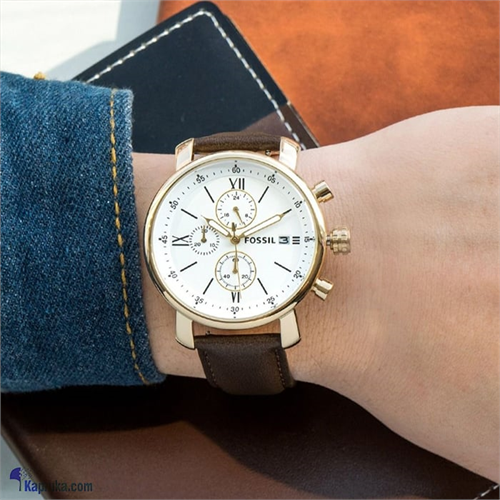 Fossil Rhett Chronograph Brown Leather Watch BQ1009 - Watches
