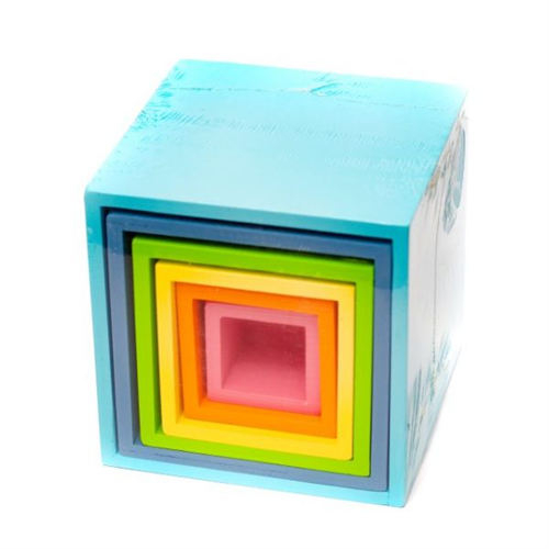 Wooden Rainbow Stacking Boxes 6 Boxes