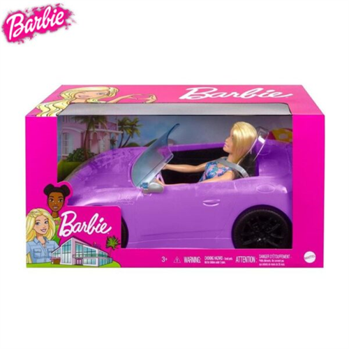 Barbie Convertible Purple Car And Doll HBY29