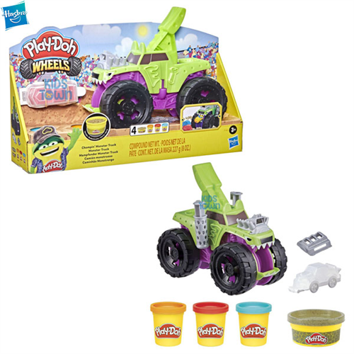 PlayDoh Wheels Chompin Monster Truck Toy with Car Accessory and 4 Colours F13225L10