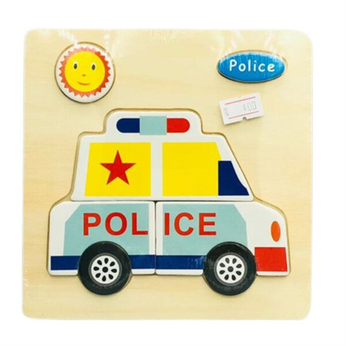 Wooden Puzzle Police Car TWD0217