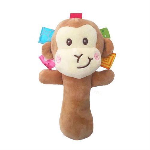 Baby Soft Animal Toy Rattle Squeaker Plush ( Monkey )