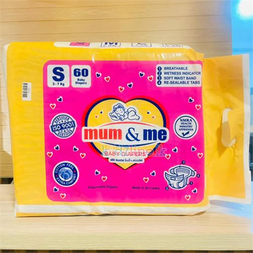 Mum & Me Diapers 60 Pcs (S Size)