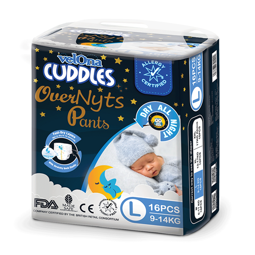 Velona Cuddles Overnight Pant Jumbo Pack Large (L) -16 Pcs