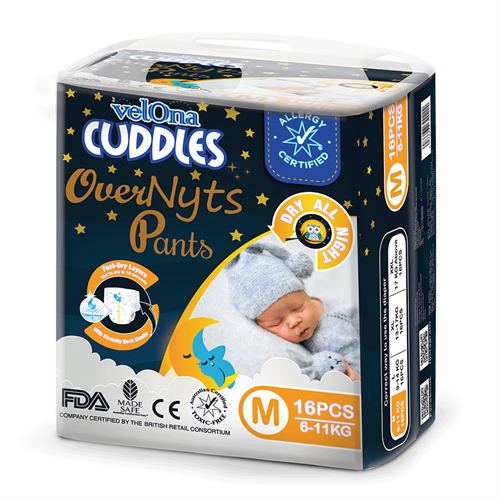 Velona Cuddles Overnight Pant Jumbo Pack Medium (M) -16 Pcs