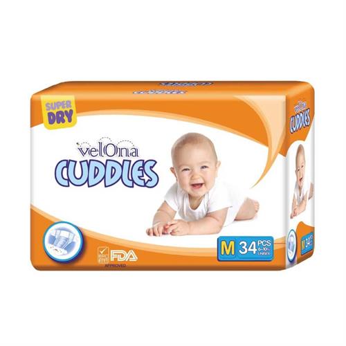 Velona Cuddles Baby Diaper Medium 34pcs (Sticker Type)