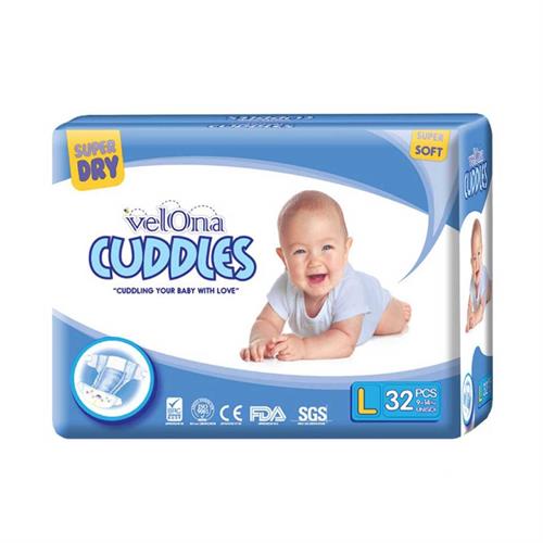Velona Cuddles Classic Diaper Jumbo Pack Large( L ) 32 Pcs