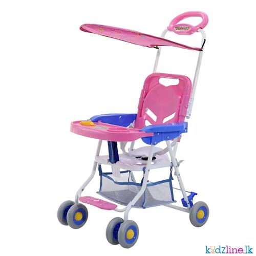 Family Chair Stroller With Hood Pink