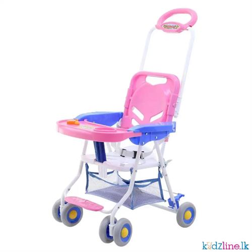 Family Chair Stroller With Hood Pink