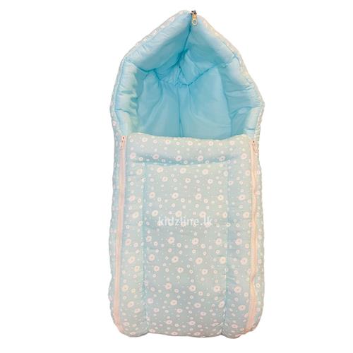 100% Cotton Material Baby Printed Sleeping Bag ( Light Blue )