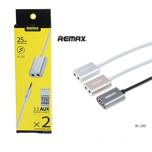 Remax RL-S20 3.5mm Jack Cord Plug Audio AUX Splitter Adapter Sharing Cable