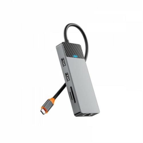WiWU Linker 9-in-1 2x usb-c x 4x usb-A x SD/TF x 1x Lan Type-C Hub Adapter