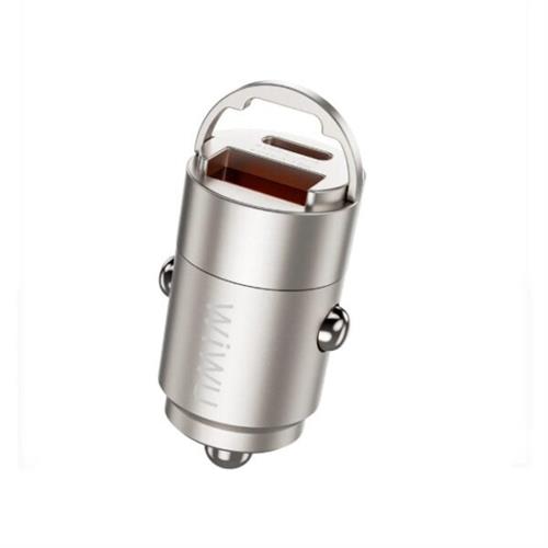 WiWU Wi-QC028 Nano Series 30W USB-A+USB-C Fast Car Charger