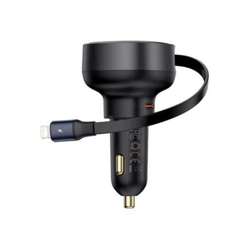 Baseus 55W Enjoyment Pro Car Charger C+Retractable with Lightning Cable