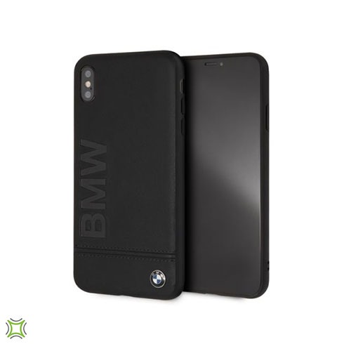 BMW PC/TPU Logo Imprint Genuine Leather iPhone Case