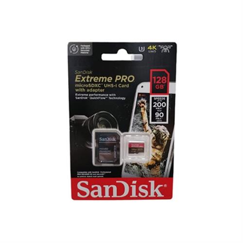 SanDisk Extreme PRO microSDXC 128GB UHS-I 200MB/s Memory Card with Adapter