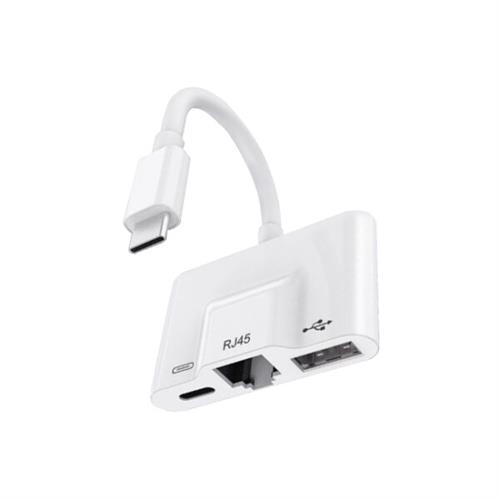 COTEetCI 33014 USB-C to USB-C + RJ45 Ethernet + USB Adapter