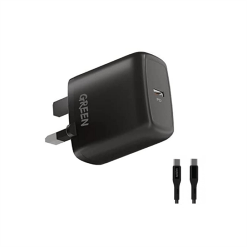 Green Lion Compact Wall Type-C 20W Wall Charger with Type-C to Lightning Cable