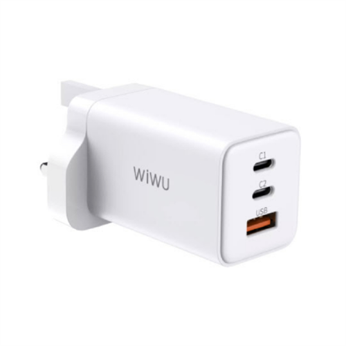 WiWU GaN 65W PD + QC3.0 Dual Port Travel Adapter