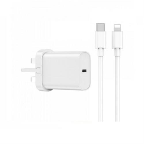 WiWU WI-U001 20W Quick 2 in 1 Type-C PD Fast Charger With Type-C to Lightning Cable