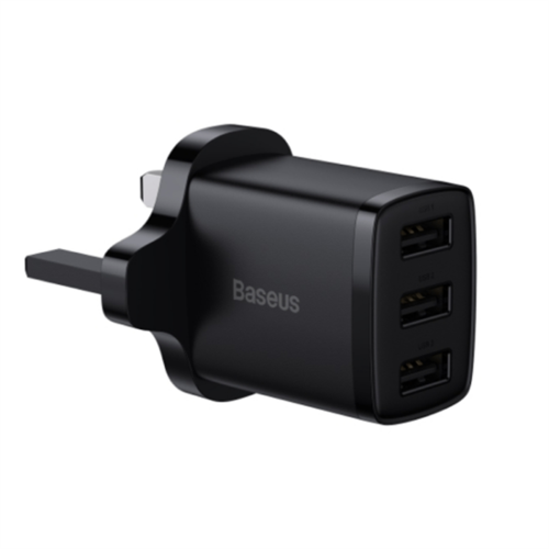 Baseus Compact 17W UK 3U USB Travel Charger