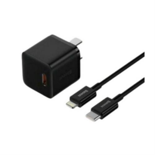 Baseus GaN5 20W 1C Fast Charger CN (Mini) with Type-C Cable to Lightning Cable